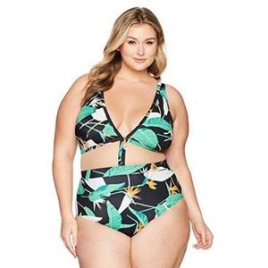 Coastal Blue Bikini Bird of Paradise Tropical Print